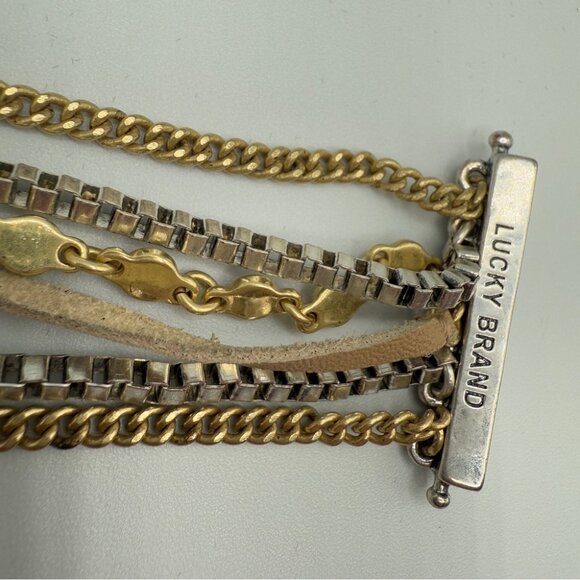 Lucky Brand Lucky Layers Boho Magnetic Cuff Bracelet in Earthtone 7in - Picture 11 of 15